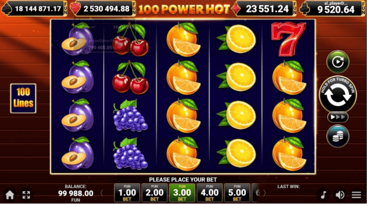 100 Power Hot Slot Screenshot