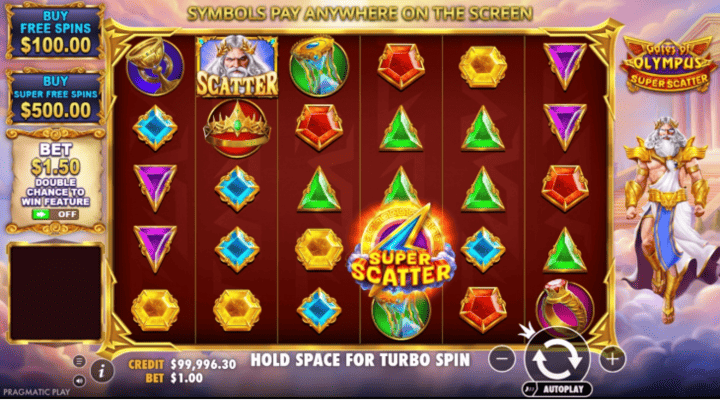 Gates of Olympus Super Scatter Features Screenshot