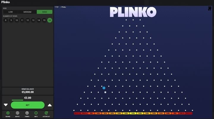 Plinko by Hacksaw Features Screenshot 