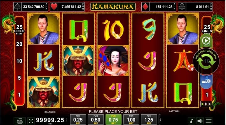 Machine à sous Kamakura d’Amusnet 