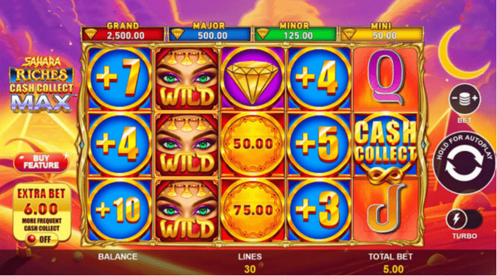 Machine à sous Sahara Riches Cash Collect Max de Playtech 