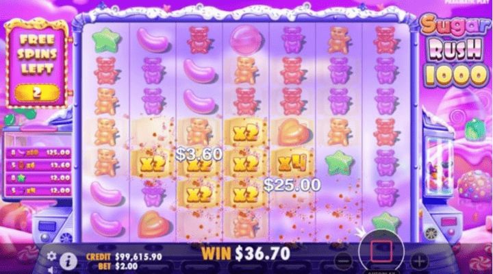 Tours gratuits de la machine à sous Sugar Rush 1000 de Pragmatic Play 