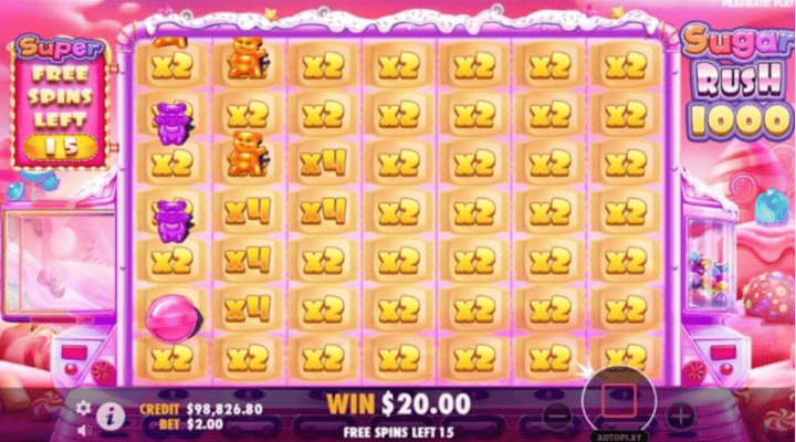 Fonctionnalités de la machine à sous Sugar Rush 1000 de Pragmatic Play 