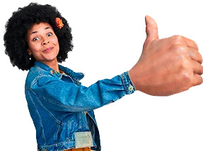 Woman giving a thumbs up
