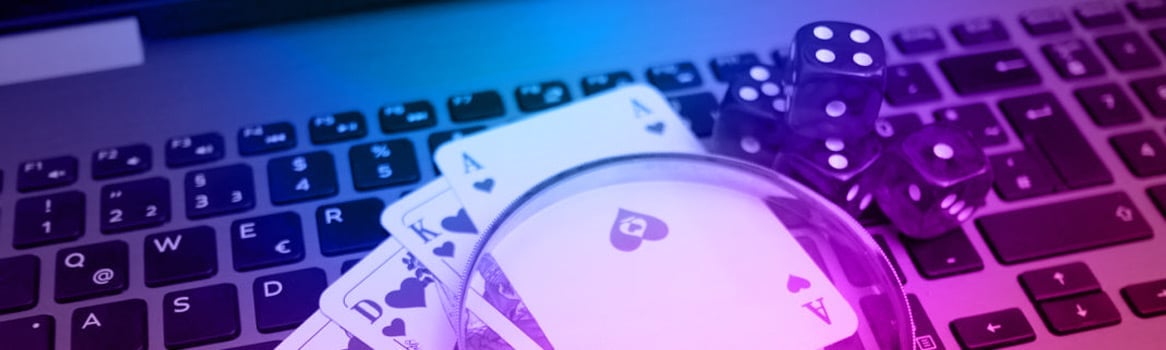 Cards and Dice on a laptop