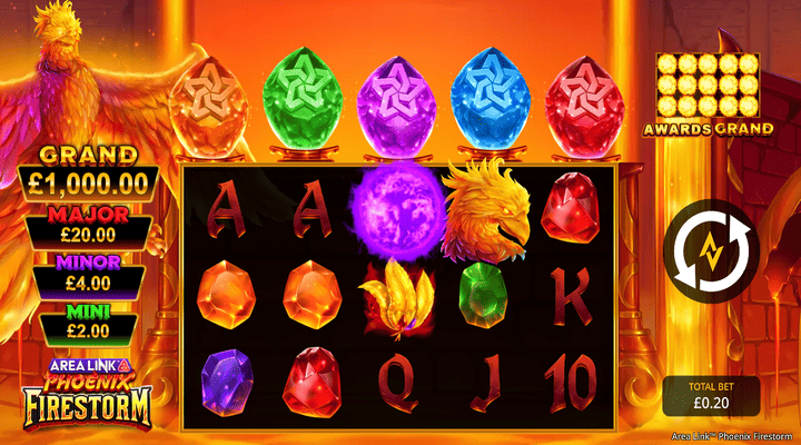 capture d'écran de la machine à sous en ligne Area Link Phoenix Firestorm