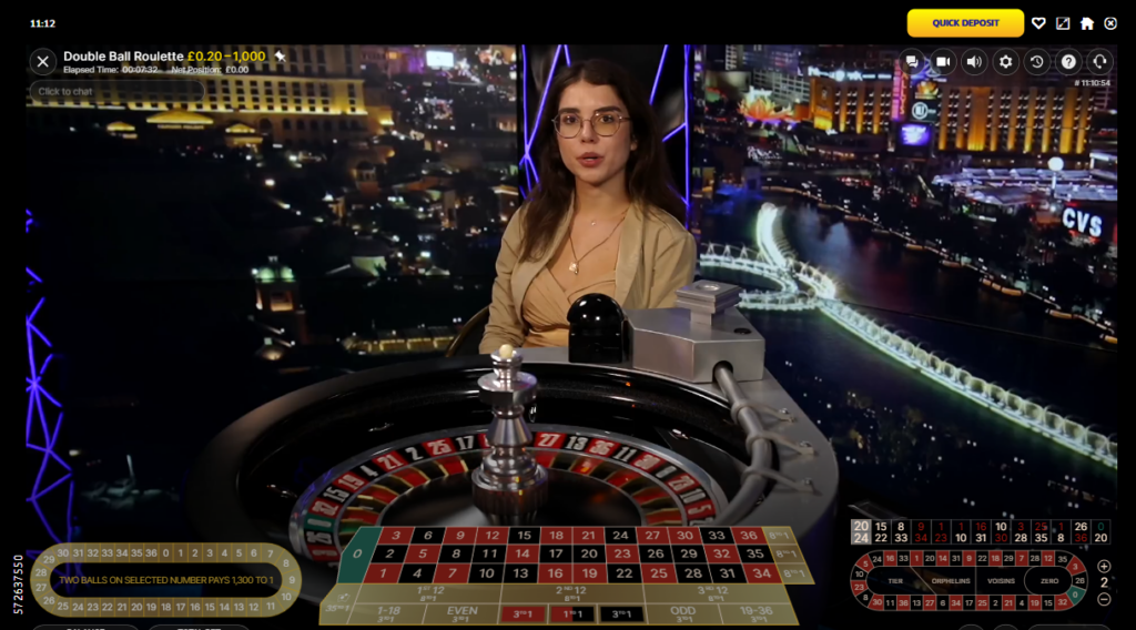 Screenshot 1 - double ball roulette at PlayOJO