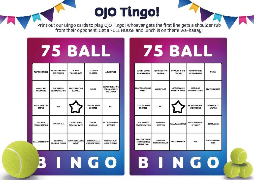 printable tennis bingo card