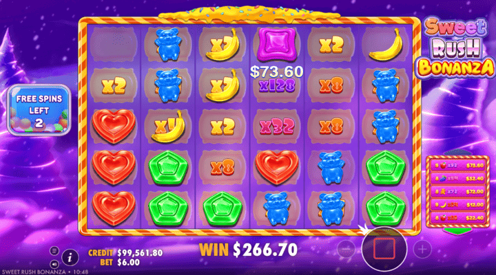 Sweet Rush Bonanza slot free spins feature