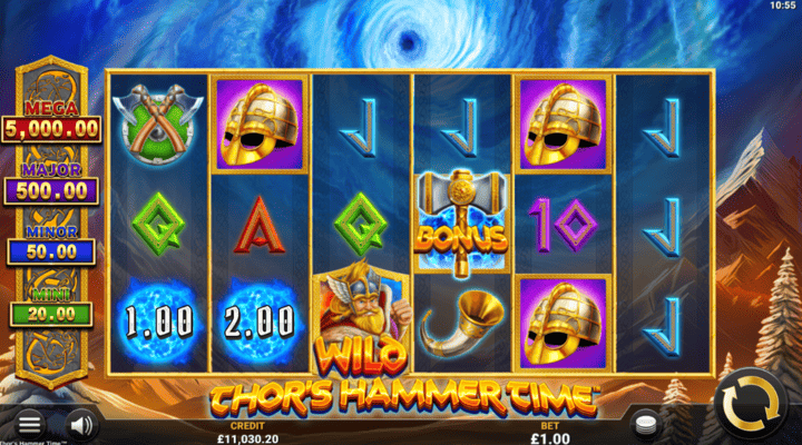 Thor's Hammer Time slot Thor's Hammer Time slot with six reels, three fixed jackpots, and norse god symbols