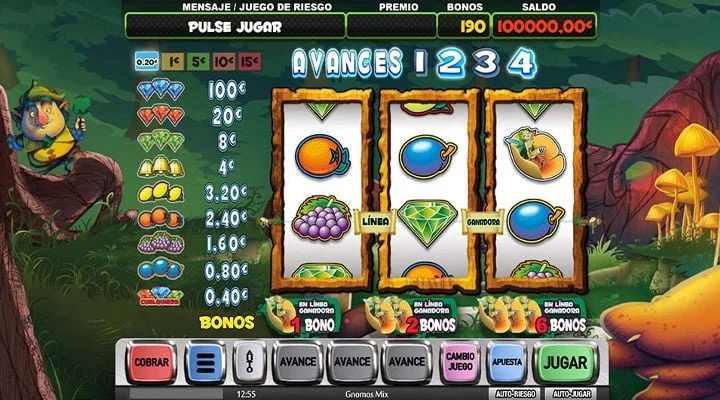 Nivel inferior de la slot Gnomos Mix