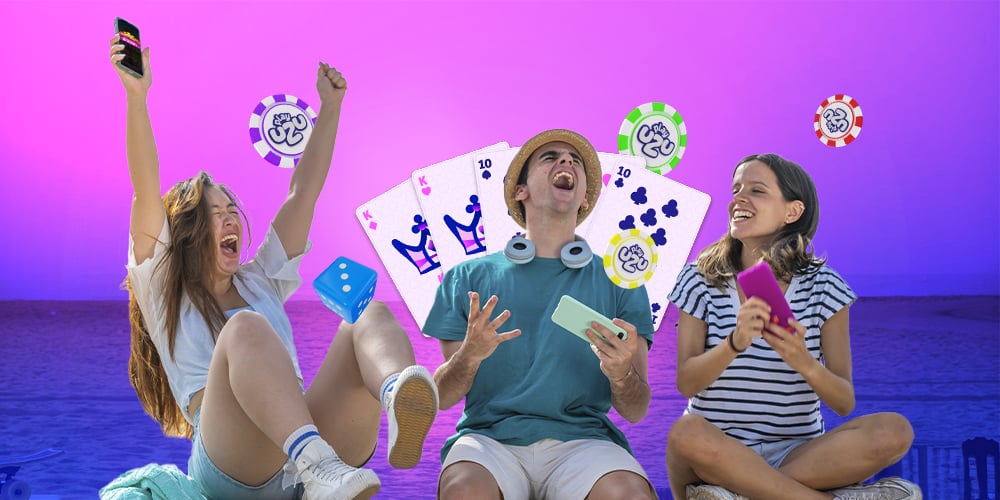 Grupo de amigos festejando, disfrutando y pasando un increíble momento en PlayUZU