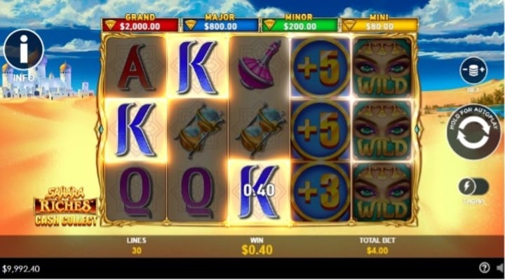 Ganancia mínima en Sahara Riches de Playtech