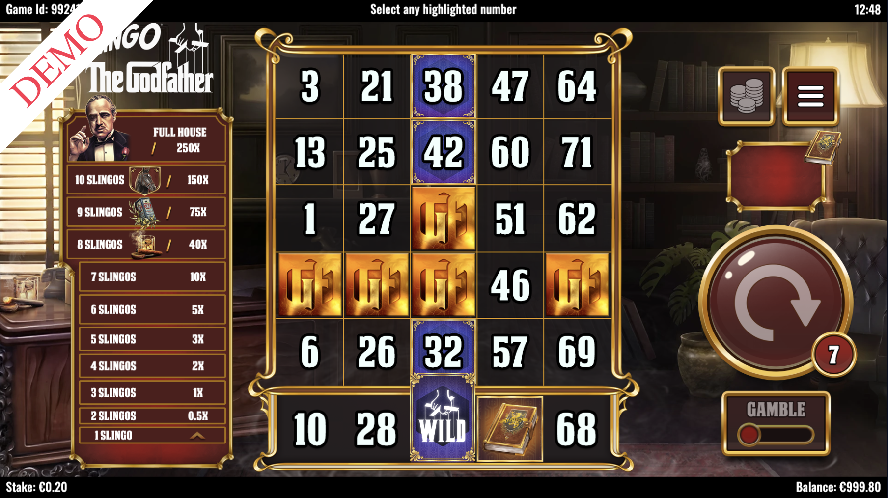 Slingo The Godfather Slot Screenshot 3
