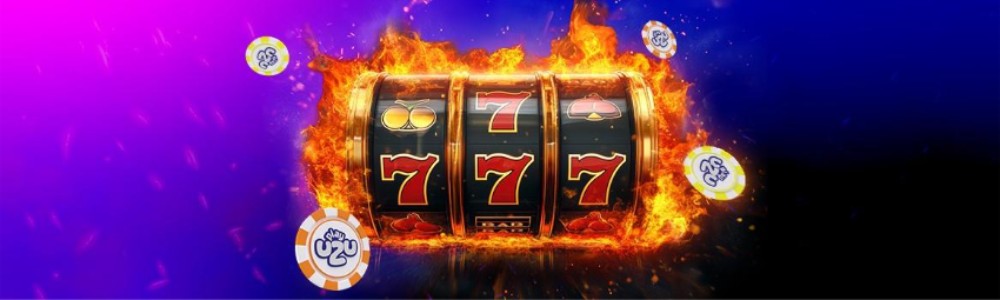Banner del juego “777 Coins Hot Slot” mostrando la experiencia de jugar slots en línea con giros llenos de color y multiplicadores