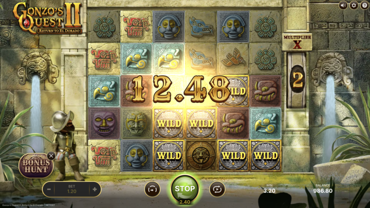 Gonzo's Quest II Return to El Dorado Slot Screenshot 3