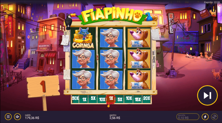 Interface do bônus Free Spins no slot Fiapinho 