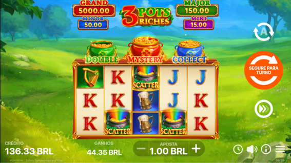 Slot 3 Pots Riches Tela do jogo base de 3 Pots Riches slot