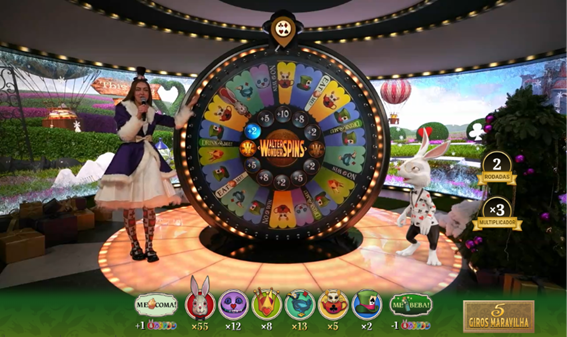 Cen&aacute;rio do game show ao vivo Adventures Beyond Wonderland