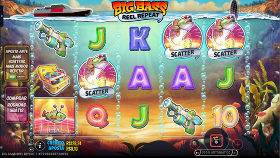 Tela do jogo base de Big Bass Reel Repeat 