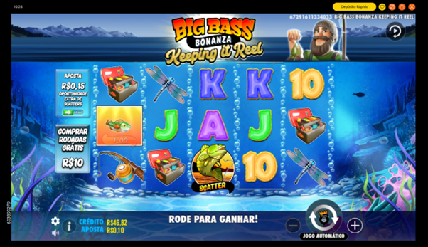 Jogo base de Big Bass Keeping It Reel slot. 
