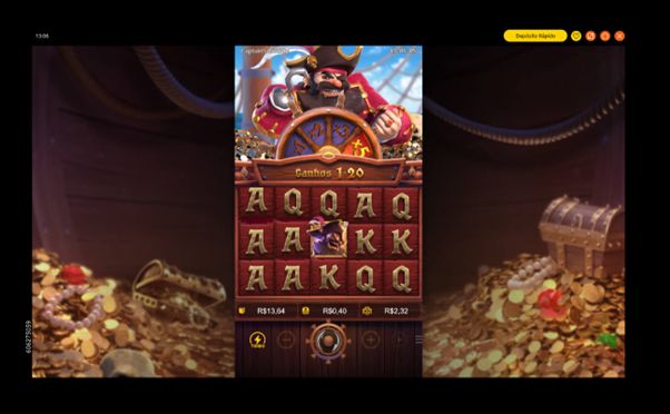 Slot Captain&rsquo;s Bounty exibindo multiplicador x5 no leme
