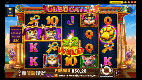 Interface do jogo base do Cleocatra 