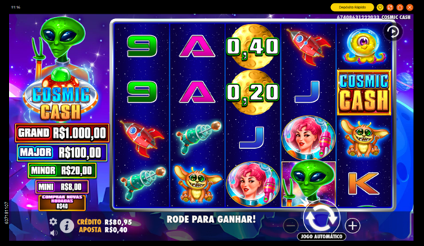 Jogo base do slot Cosmic Cash 