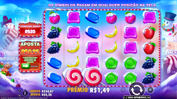 Jogo base de Sweet Bonanza Xmas slot