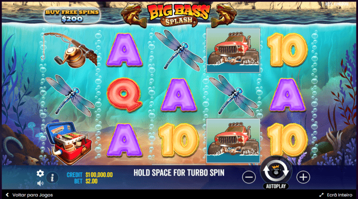 Jogo base na slot Big Bass Splash 