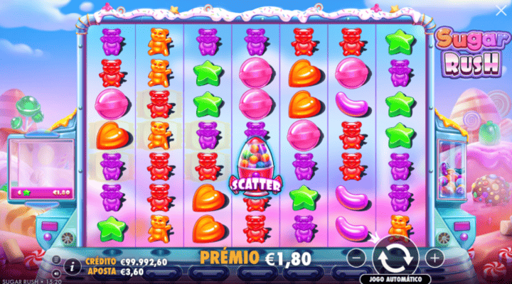 Sessão de jogo da slot Sugar Rush da Pragmatic Play