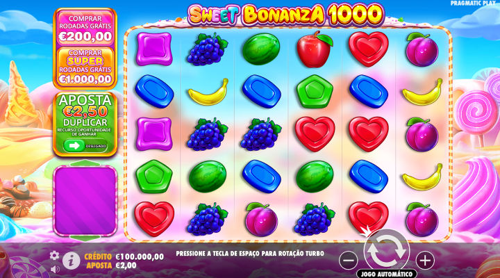 Vis&atilde;o geral da slot Sweet Bonanza 1000 da Pragmatic Play