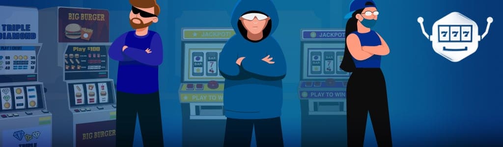 Eine Hacker-Gruppe vor Spielautomaten