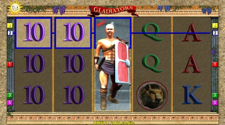 Gladiator Slot Spieloberfl&auml;che