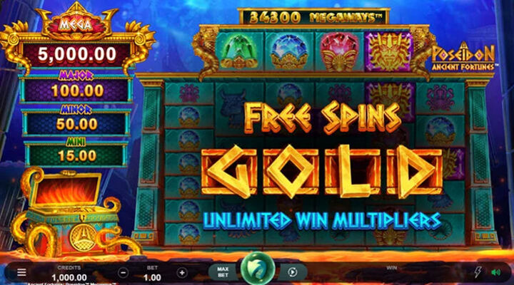 Ancient Fortunes Poseidon Megaways Features Screenshot