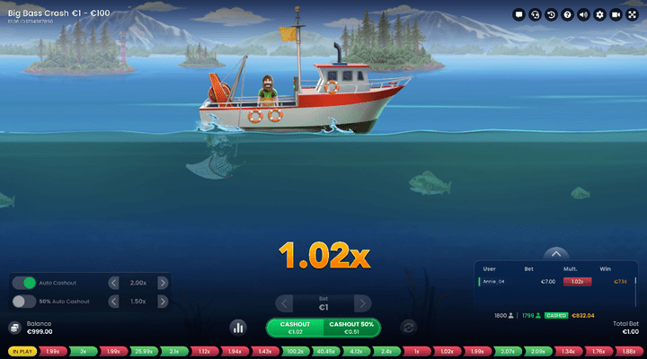 Big Bass Crash Features Screenshot