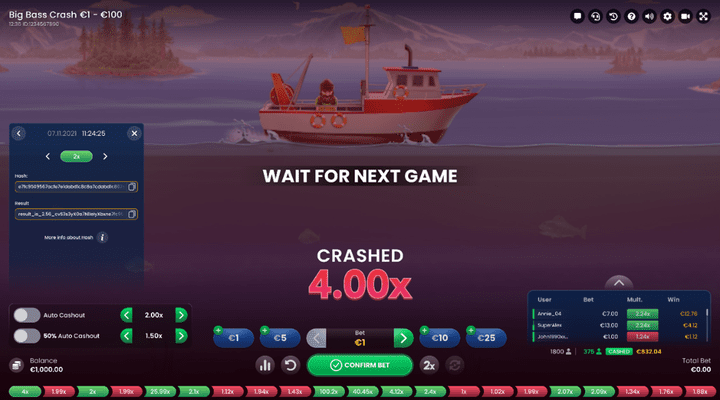 Big Bass Crash Features Screenshot