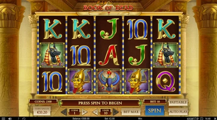 Book of Dead Slot Screenshot