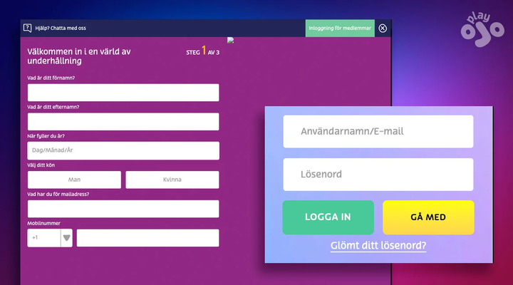 PlayOJO login and register