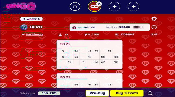 Hero Bingo Screenshot 1