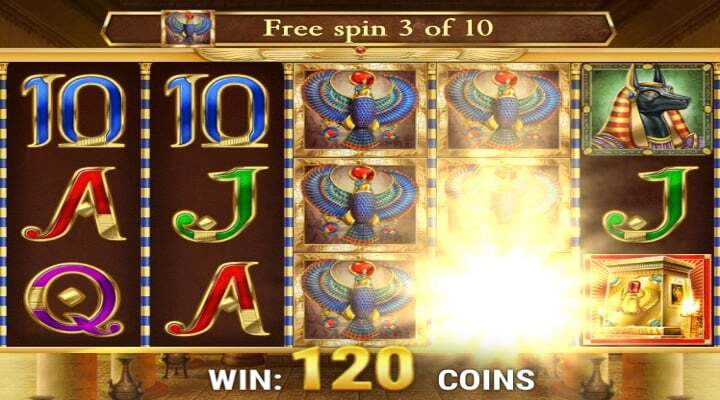 Expanding symbols in action during Book of Dead slot feature