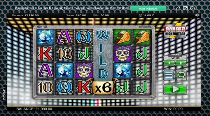 Electric Wild on reel 4 in OJO’s Danger High Voltage casino game