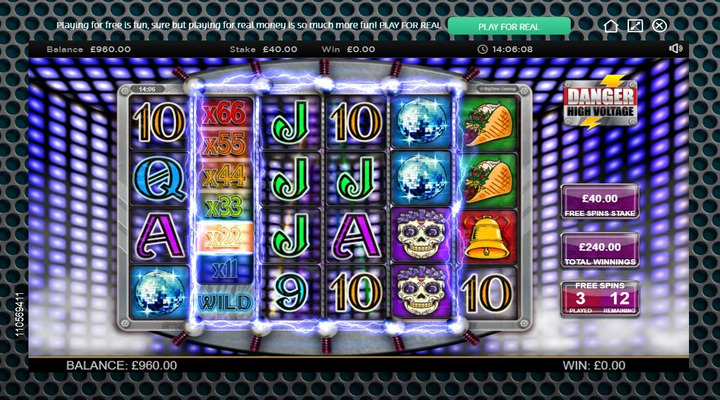 High Voltage Wild multiplier is triggered during Danger High Voltage Free Spins bonus round