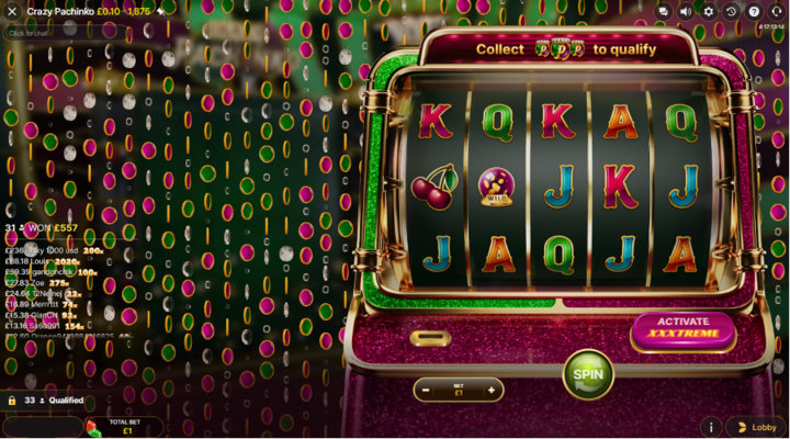 Technische Darstellung des Plinko-Boards mit Pegs und Slots