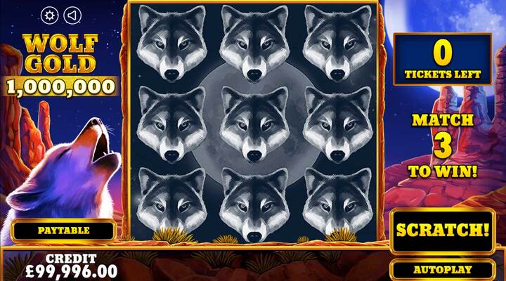Wolf Gold Scratchcard Screenshot 2