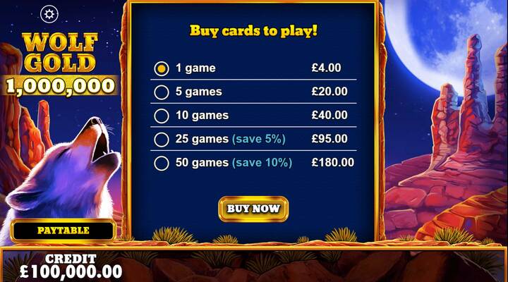 Wolf Gold Scratchcard Screenshot 4