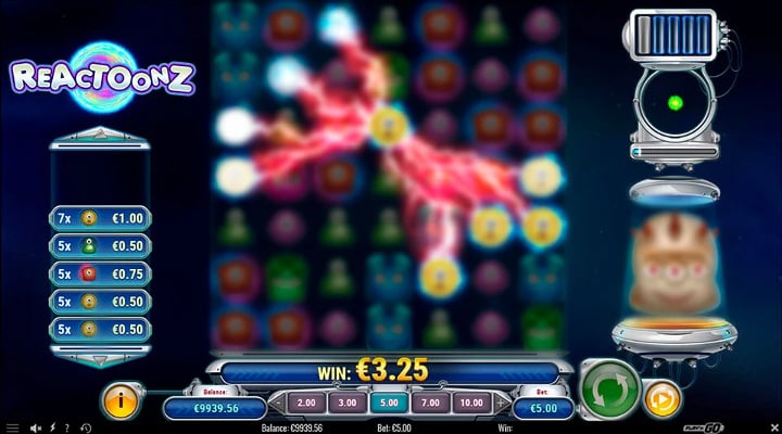 Reactoonz slotin pelinäyttö