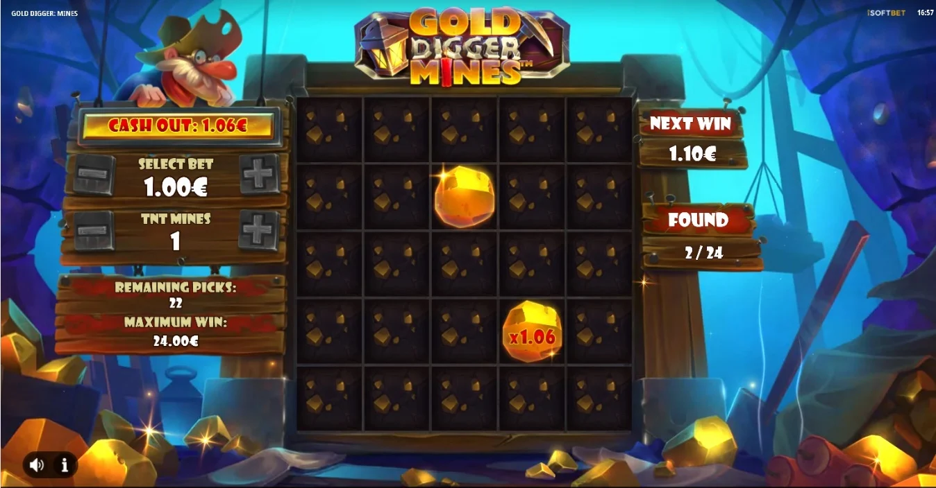 Gold Digger Mines Slot Screenshot