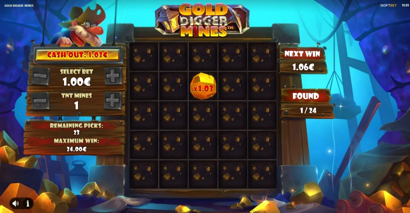 Gold Digger Mines Slot Screenshot
